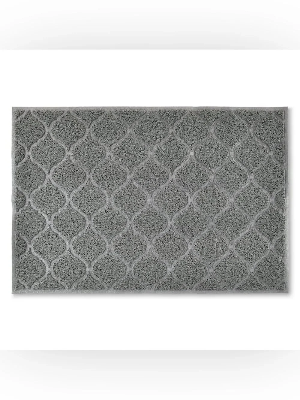 Extra Large Non-Slip Cat Litter Mat Gray Webbed Pattern for Effortless Cleaning